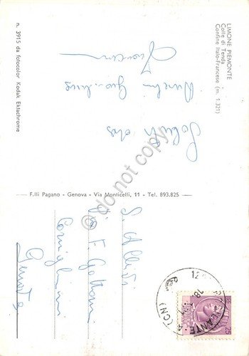 Cartolina Limone Piemonte Colle di Tenda Confine Italo Francese 1971 …