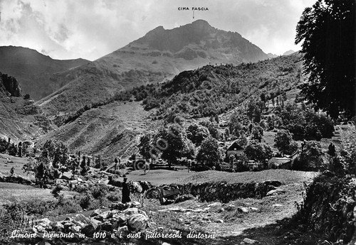 Cartolina Limone Piemonte dintorni contadina cavallo carretto 1961 | Immagine principale