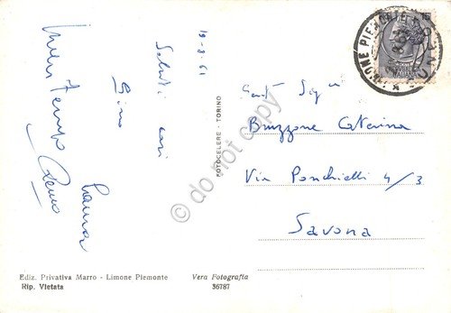 Cartolina Limone Piemonte dintorni contadina cavallo carretto 1961 | Immagine Gallery 2