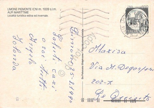 Cartolina Limone Piemonte panorama parziale 1990 | Immagine Gallery 2
