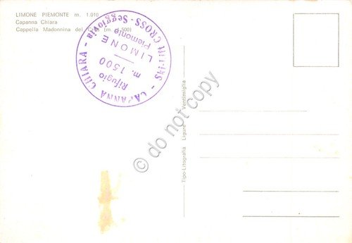 Cartolina Limone Piemonte Rifugio Capanna Chiara con poesia Madonnina del … | Immagine Gallery 2