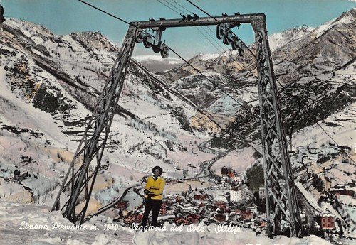 Cartolina Limone Piemonte Seggiovia del Sole Skilift animata colorata | Immagine Gallery 1