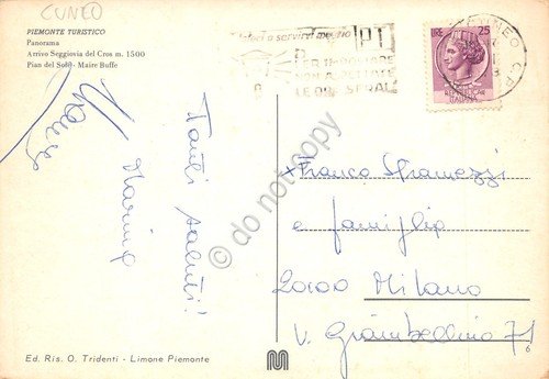 Cartolina Limone Piemonte vedute skilift piste paese animata sci sciatori … | Immagine Gallery 2