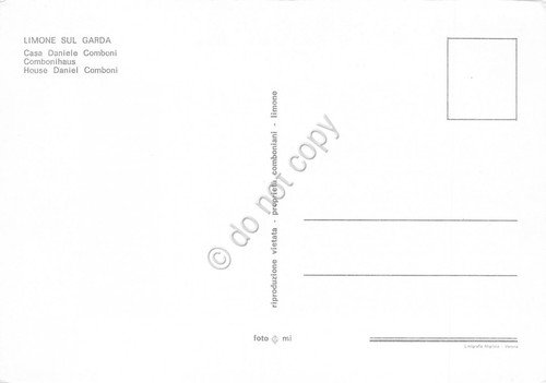 Cartolina Limone sul Garda Casa Daniele Comboni vedute (Brescia)