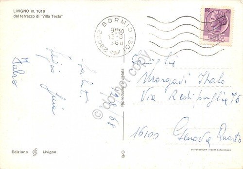 Cartolina Livigno panorama dal terrazzo di Villa Tecla (Sondrio) | Immagine Gallery 2