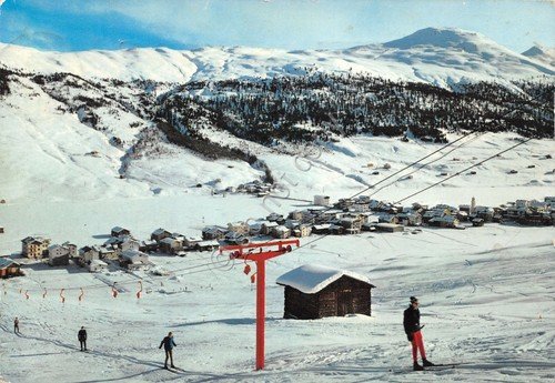 Cartolina Livigno skilift sciatori 1967 | Immagine principale