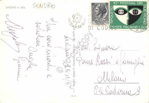 Cartolina Livigno skilift sciatori 1967 | Immagine Gallery 2