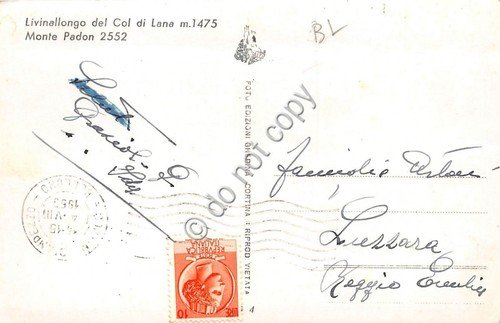 Cartolina Livinallongo del Col di Lana Monte Padon 1953 Ed. …