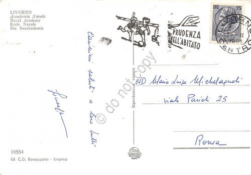 Cartolina Livorno Accademia Navale 1961 timbro stradale