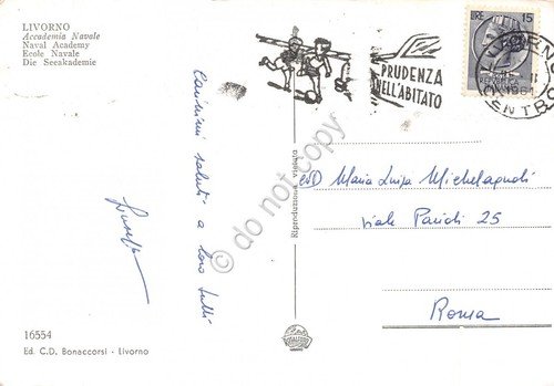 Cartolina Livorno Accademia Navale 1961 timbro stradale