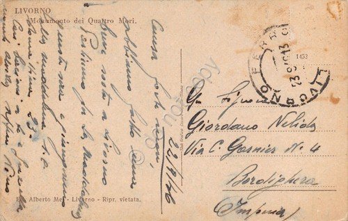 Cartolina Livorno Monumento dei Quattro Mori 1946 | Immagine Gallery 2