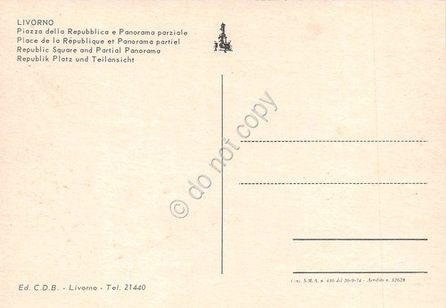 Cartolina Livorno Piazza della Repubblica panorama aereo anni '80 | Immagine Gallery 2