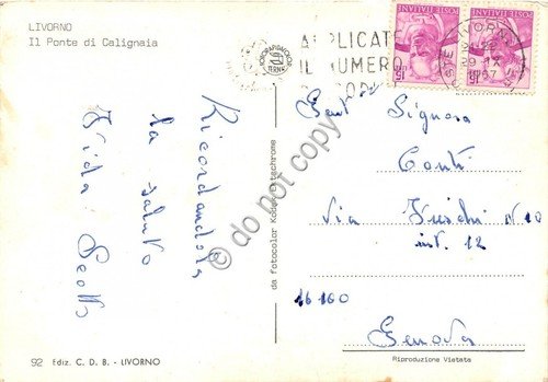 Cartolina Livorno Ponte di Calignaia 1967
