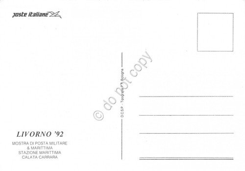 Cartolina Livorno Stazione Marittima Illustrata Mostra di Posta Militare 1992 | Immagine Gallery 2
