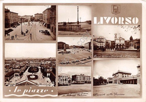 Cartolina Livorno vedute varie 1936