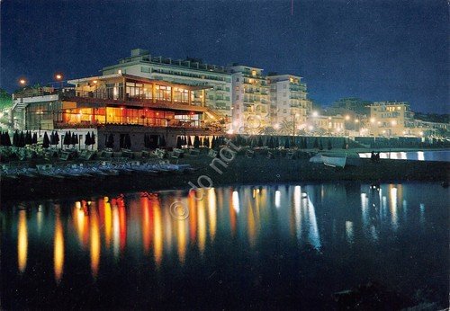 Cartolina Loano Bagni Saitta Spiaggia notturno 1965