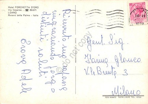 Cartolina Loano Hotel Forchetta d'Oro 3 vedute anni '70 (Savona) | Immagine Gallery 2