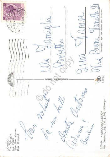 Cartolina Loano La spiaggia animata bambini che pescano 1969 (Savona) | Immagine Gallery 2