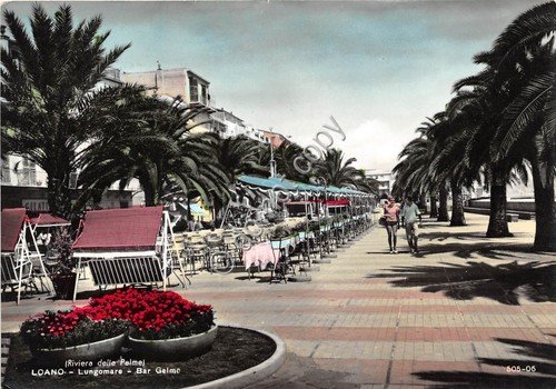 Cartolina Loano Lungomare Bar Gelmo 1961