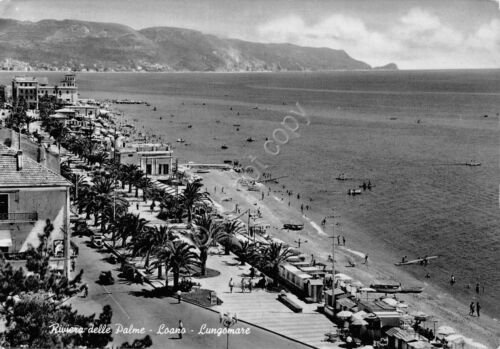 Cartolina Loano Lungomare Spiaggia 1957 (Savona)