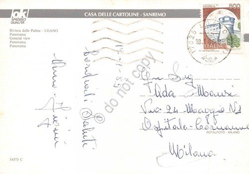 Cartolina Loano panorama 1989 (Savona) | Immagine Gallery 2