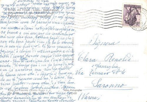 Cartolina Loano panorama Monte Carmelo 1955 | Immagine Gallery 2