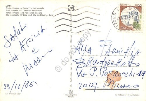 Cartolina Loano Ponte Romano e Castello Medievale case intorno 1986 | Immagine Gallery 2