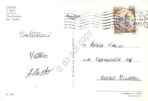 Cartolina Loano Porto 1981 (Savona) | Immagine Gallery 2