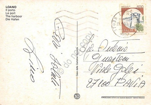 Cartolina Loano Porto dal mare barca a vela (Savona) | Immagine Gallery 2