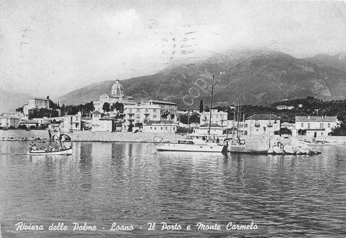 Cartolina Loano Porto e Monte Carmelo Barche anni '60 | Immagine principale