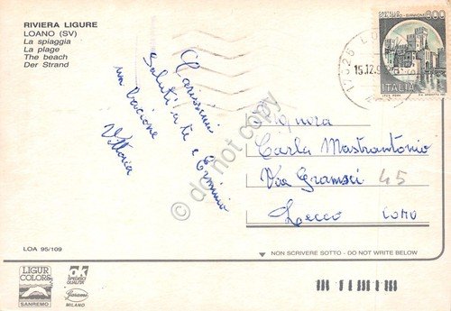 Cartolina Loano spiaggia animata alberghi 1992 | Immagine Gallery 2