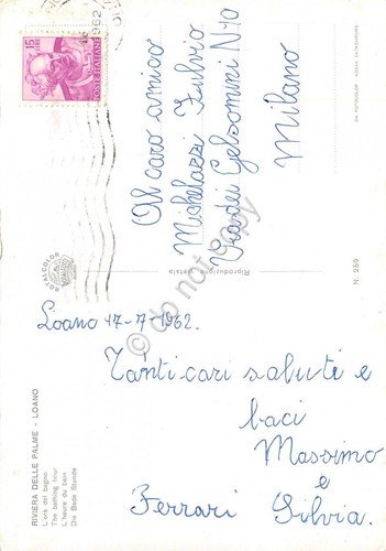 Cartolina Loano Spiaggia animata barche 1962 | Immagine Gallery 2