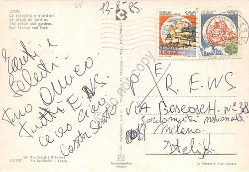 Cartolina Loano Spiaggia e giardini animata 1985 | Immagine Gallery 2