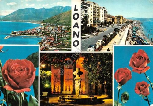 Cartolina Loano vedute varie e rose 1965 (Savona)