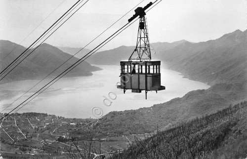 Cartolina Locarno Funivia Orselina Cardada 1954