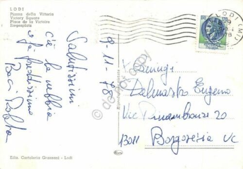 Cartolina Lodi Piazza della Vittoria notturno 1978 | Immagine Gallery 2