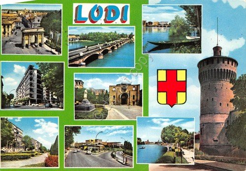 Cartolina Lodi vedute varie 1965 | Immagine principale