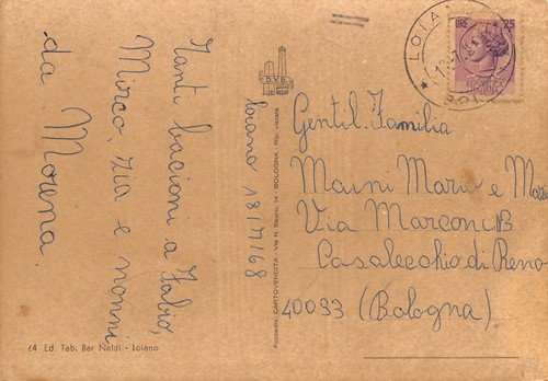 Cartolina Loiano Chiesa Parrocchiale Grotta dell'Immacolata