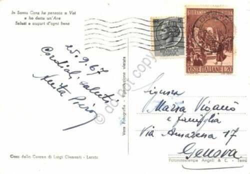 Cartolina Loreto Basilica Esterno S. Casa 1967 (Ancona)