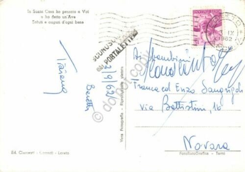 Cartolina Loreto Esterno della S. Casa 1962 timbro sconosciuto (Ancona) | Immagine Gallery 2