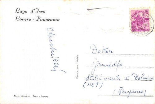 Cartolina Lovere Lago d'Iseo Panorama (Bergamo)