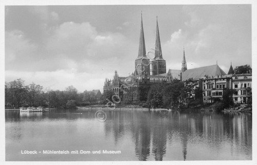 Cartolina Lubeck Muhlentelch mit Dom und Museum
