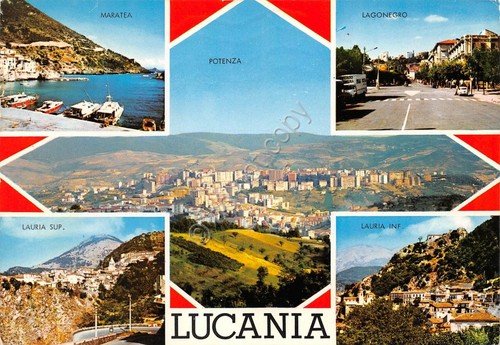 Cartolina Lucania 5 vedute 1980 (Potenza)