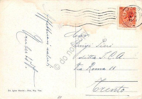 Cartolina Lucca Anfiteatro romano visto da aereo 1957