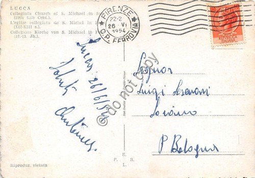 Cartolina Lucca Chiesa Collegiata S. Michele 1954 | Immagine Gallery 2