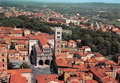 Cartolina Lucca Panorama aereo San Martino 1988
