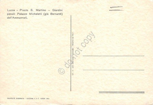 Cartolina Lucca Piazza San Martino Giardini Pensili Illustrata Frattini