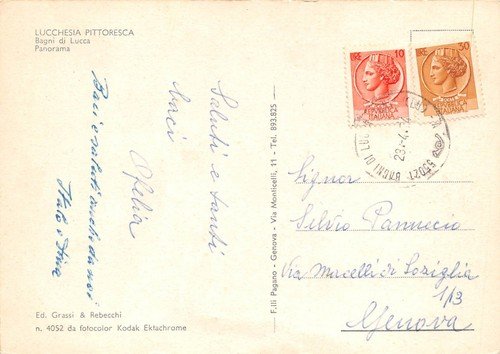 Cartolina Lucchesia Pittoresca Bagni di Lucca Panorama