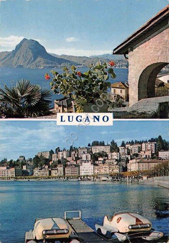 Cartolina Lugano 2 vedute