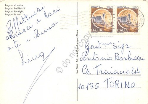 Cartolina Lugano Fontana notturno insegna Campari | Immagine Gallery 2